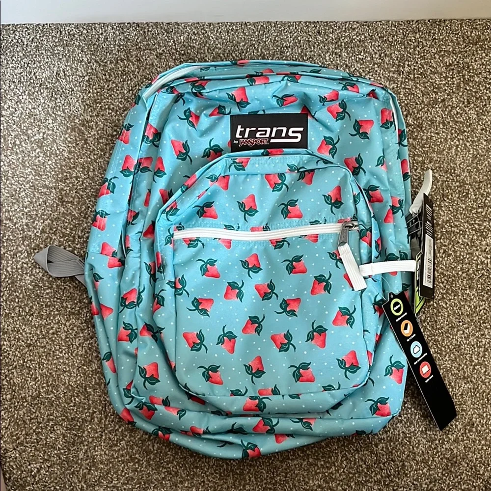 Jansport | Accessories | Trans By Jansport Blue Backpack With Strawberry And Polka Dot Print | Poshmark Jansport | Accessories | Trans By Jansport Blue Backpack With Strawberry And Polka Dot Print | Poshmark